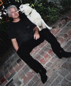 Joe Bear with his dog Blue
